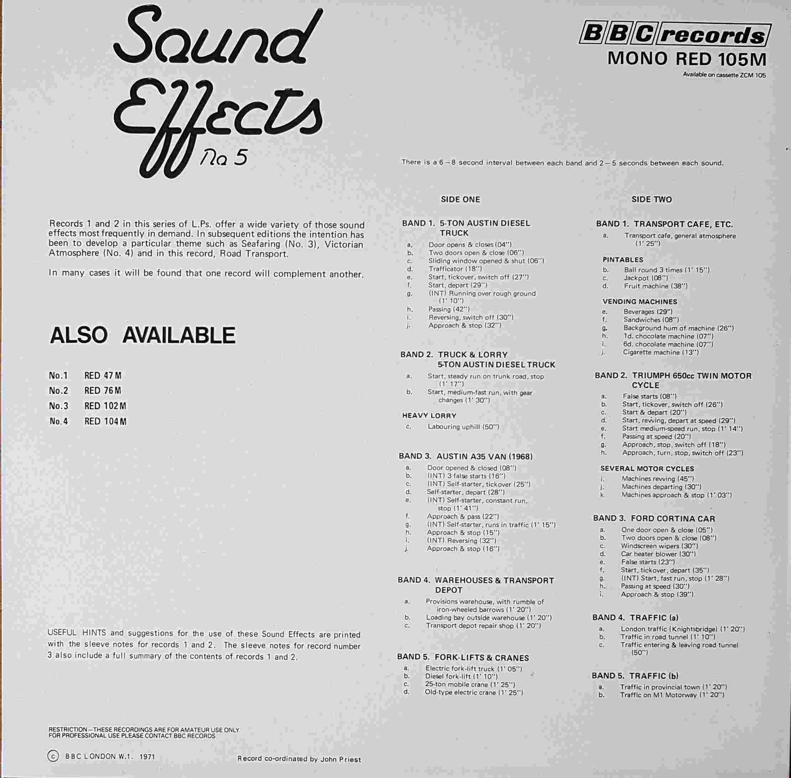 Back cover of RED 105